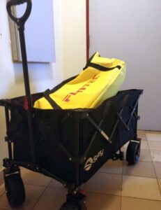 Handwagen für die mobile Beachvolleyballanlage